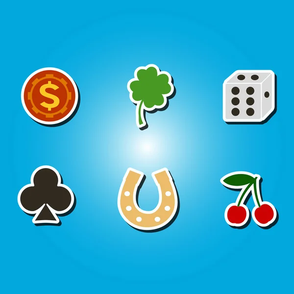 Conjunto de iconos de color con símbolos de juego — Archivo Imágenes Vectoriales