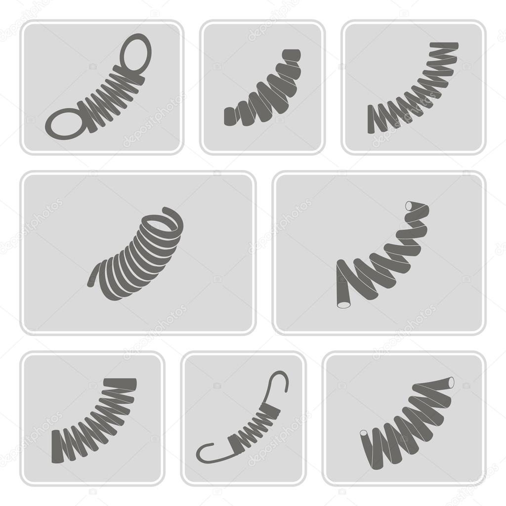 set of monochrome icons with Springs