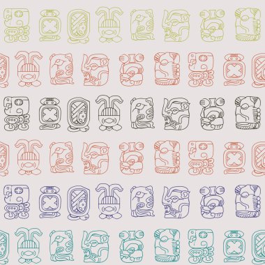 maya takvim ile sorunsuz arka plan ay adında ve Glifler ilişkili