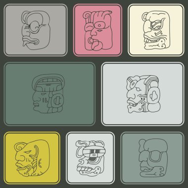 maya baş sayı glif ile sorunsuz arka plan