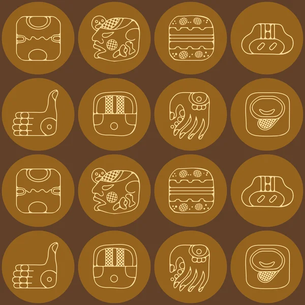 Seamless background with American Indians relics dingbats characters — Stock Vector