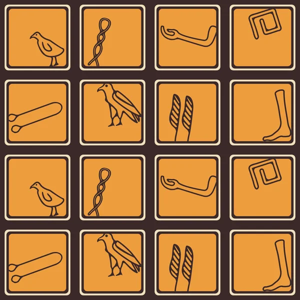 Seamless background with Egyptian hieroglyphs — ストックベクタ