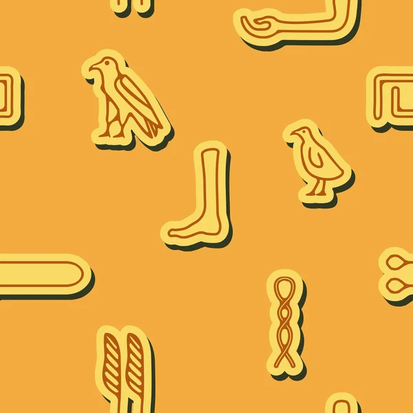 Бесшовный фон с египетскими иероглифами — стоковый вектор