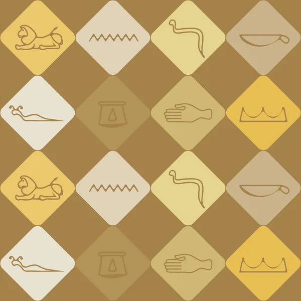 Seamless background with Egyptian hieroglyphs — ストックベクタ