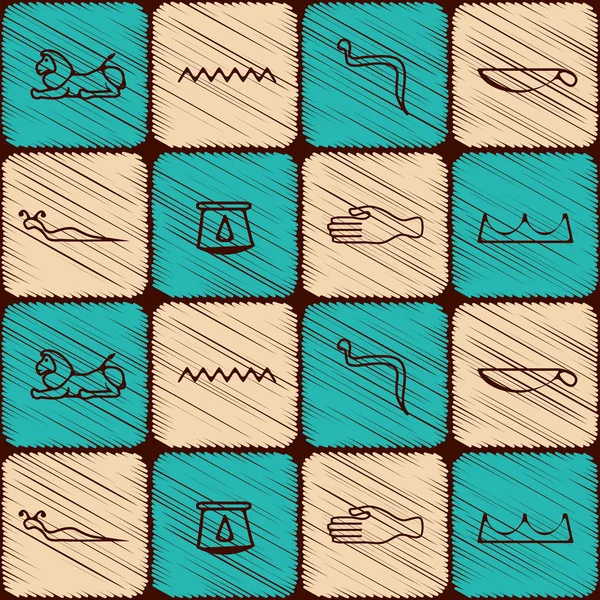 Fond sans couture avec hiéroglyphes égyptiens — Image vectorielle
