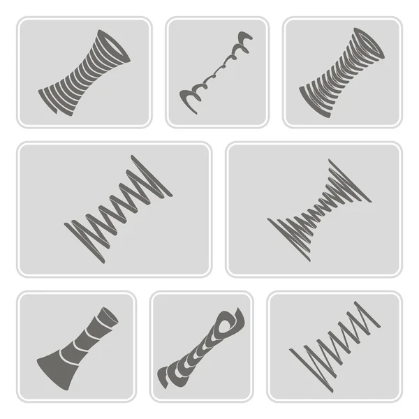 Set of monochrome icons with Springs — Stock Vector