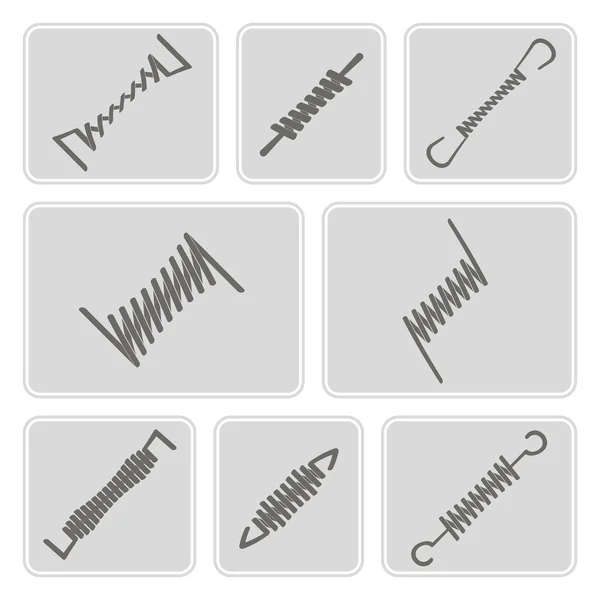 Set of monochrome icons with Springs — Stock Vector