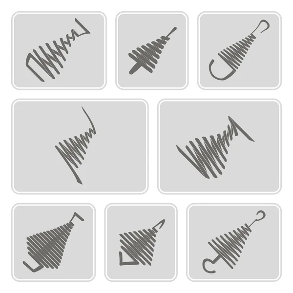 Set of monochrome icons with Springs — Stock Vector