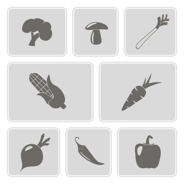 sebzeli tek renkli simgeler kümesi