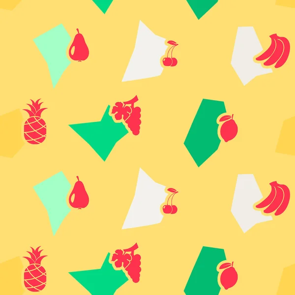 Fond sans couture avec des fruits — Image vectorielle