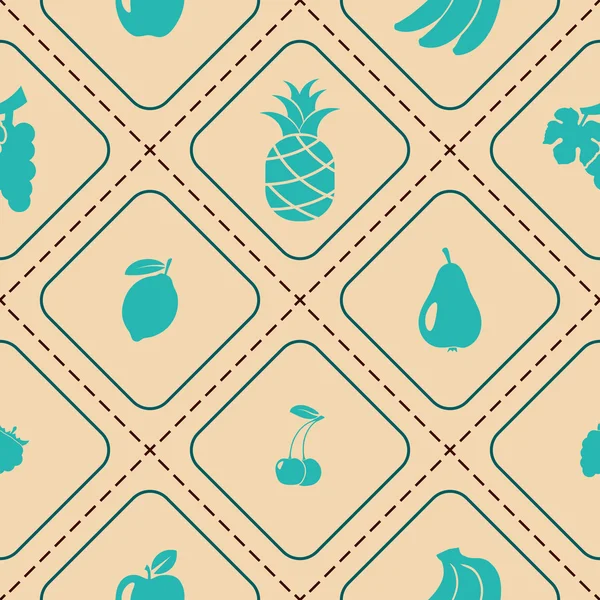 Fondo sin costuras con frutas — Vector de stock