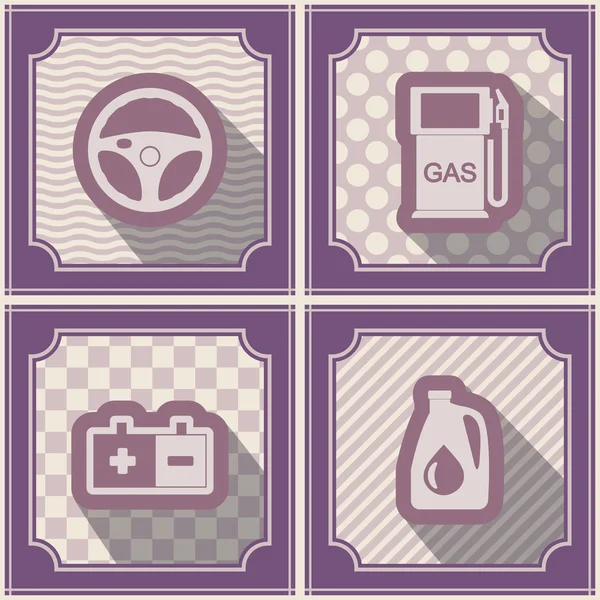 Fondo sin costuras con iconos de coches — Vector de stock