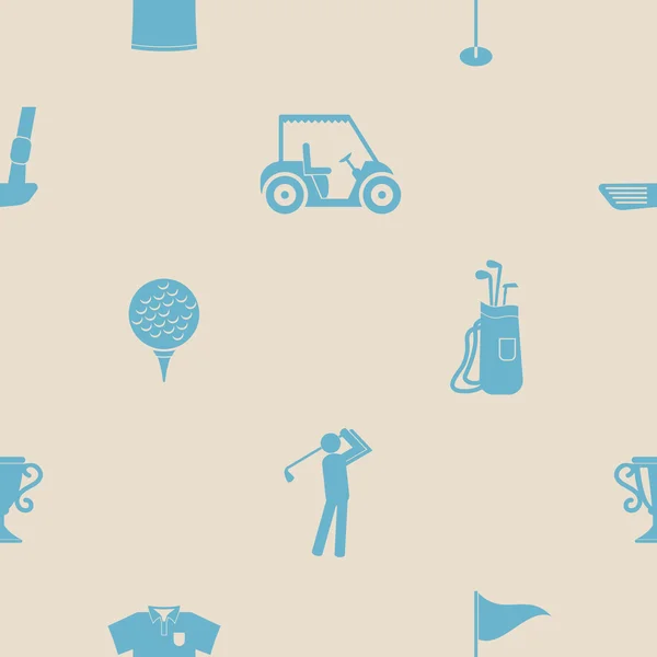 Fundo sem costura com ícones de golfe — Vetor de Stock