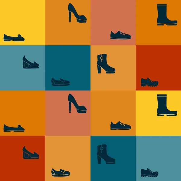 Fondo sin costuras con zapatos — Vector de stock