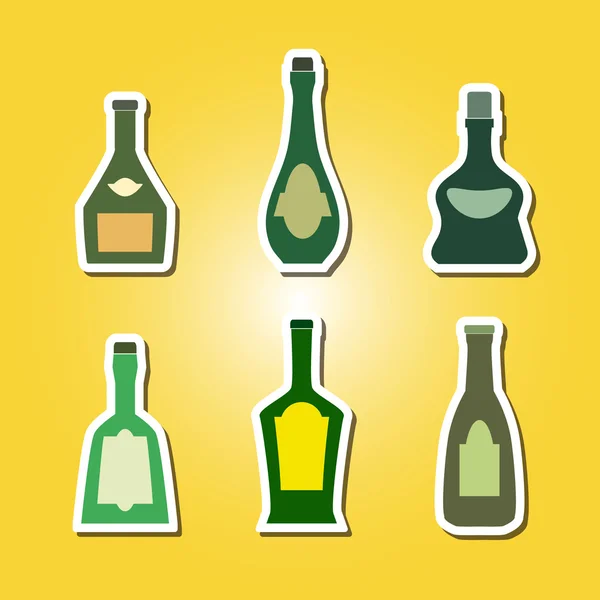 Av färgikoner med flaskor — Stock vektor