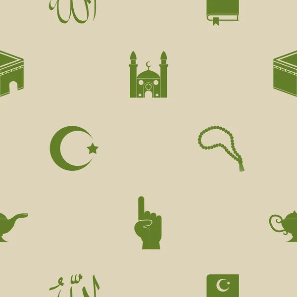 Seamless background with islamic icons — Stock Vector