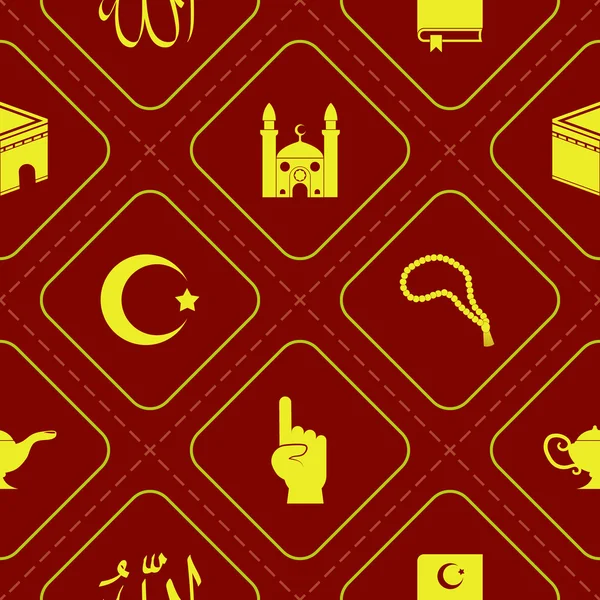 Seamless background with islamic icons — Stock Vector