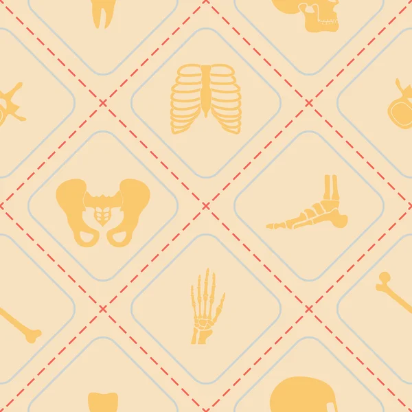 Бесшовный фон с человеческими костями — стоковый вектор