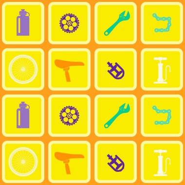 Bisiklet simgeleri ile sorunsuz arka plan