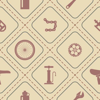 Bisiklet simgeleri ile sorunsuz arka plan