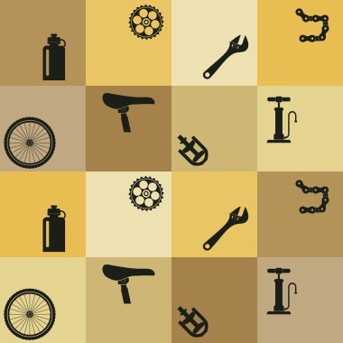 Bisiklet simgeleri ile sorunsuz arka plan