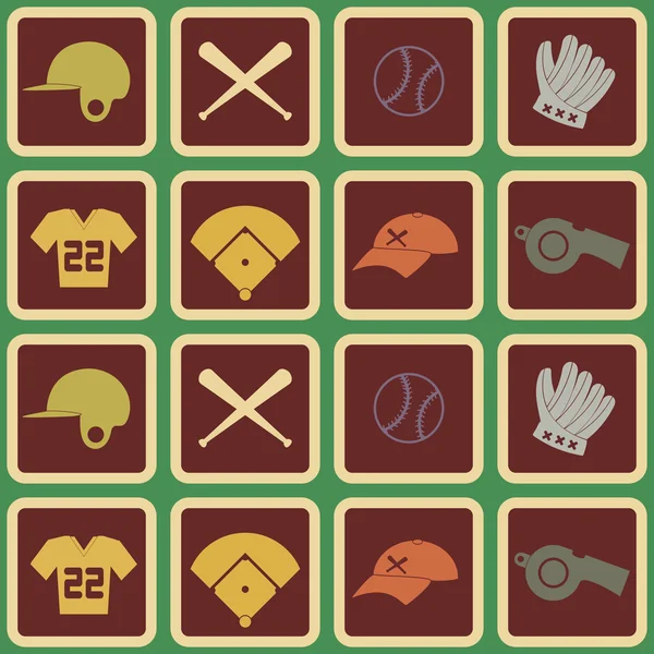 Naadloze achtergrond met honkbal pictogrammen — Stockvector