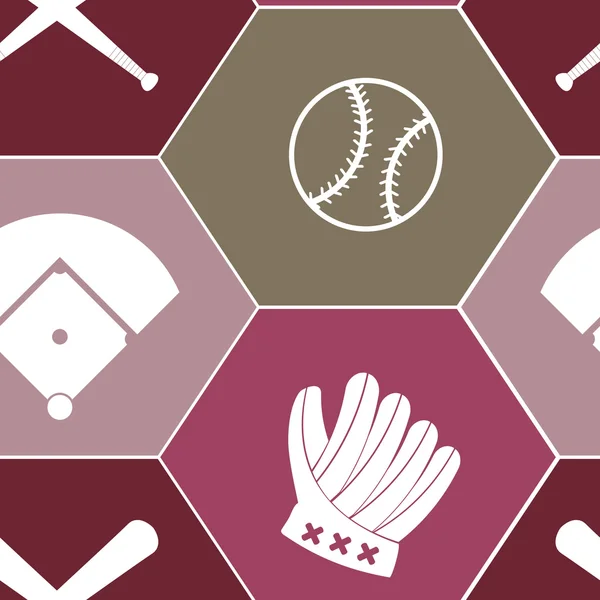 Naadloze achtergrond met honkbal pictogrammen — Stockvector