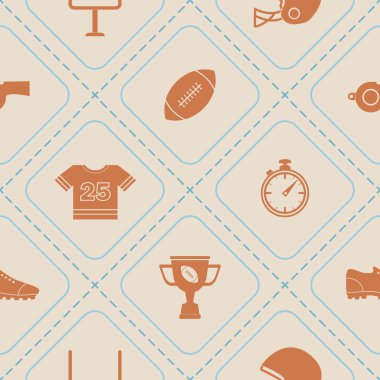 Amerikan futbolu simgeleri ile sorunsuz arka plan