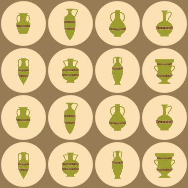 Antika amphoras ile sorunsuz arka plan