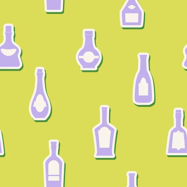 Fondo sin costuras con botellas — Vector de stock