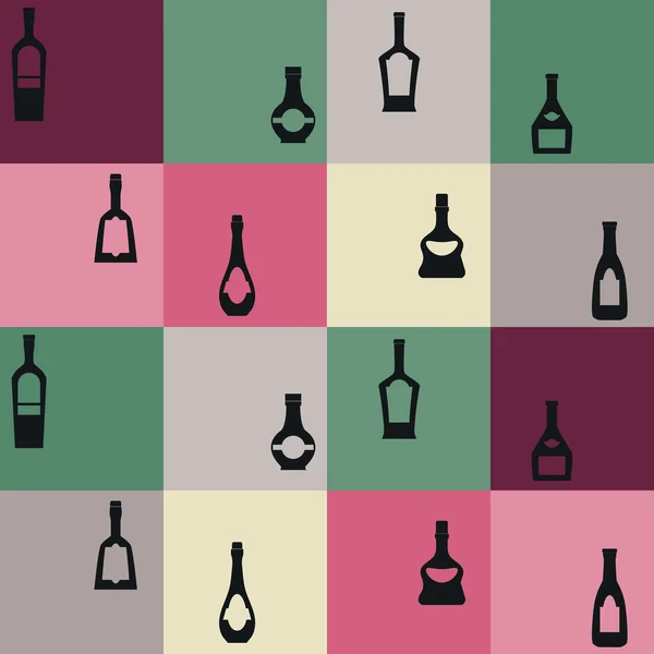 Fond sans couture avec des bouteilles — Image vectorielle