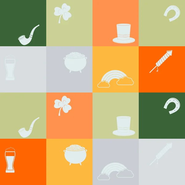 Seamless background with saint patricks day icons — Stock Vector