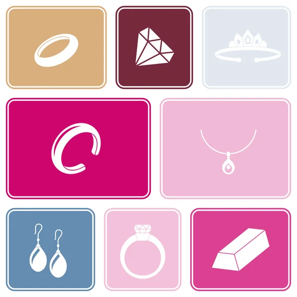 Seamless background with  jewelry icons — Stock Vector