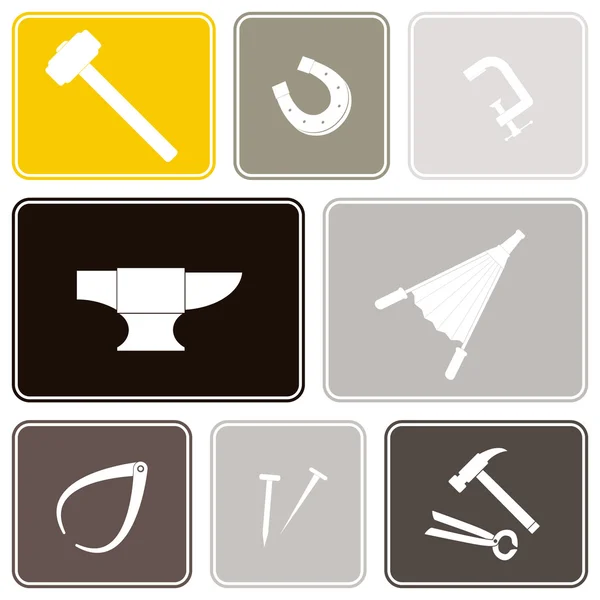 Seamless background with blacksmith tools — Stock Vector