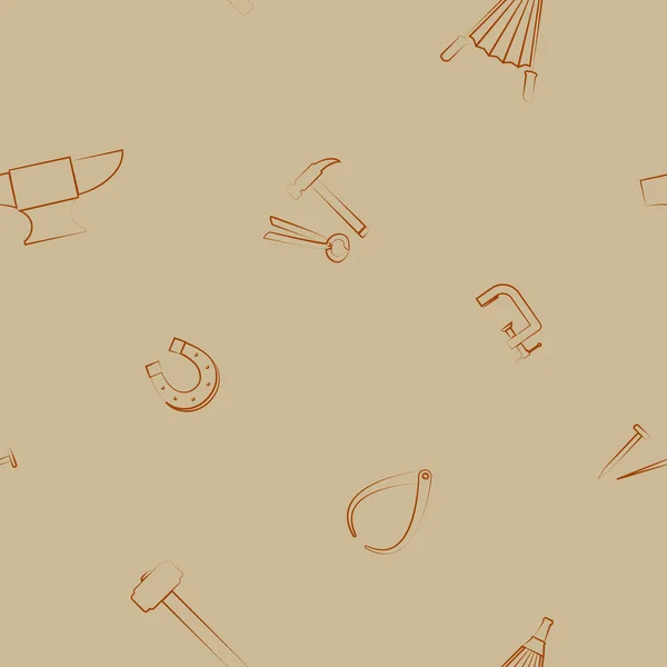 Бесшовный фон с кузнечными инструментами — стоковый вектор