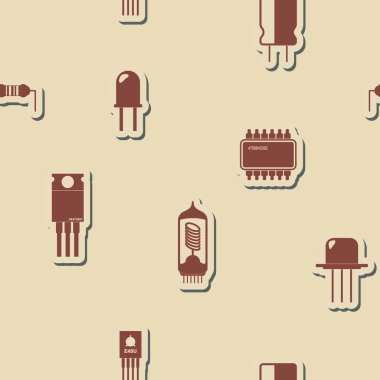 Seamless background with electronic components icons
