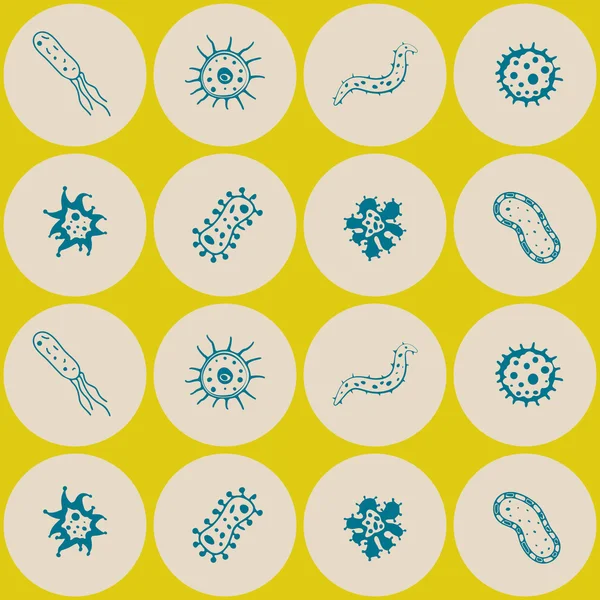 Seamless background with Bacteria — Stock Vector