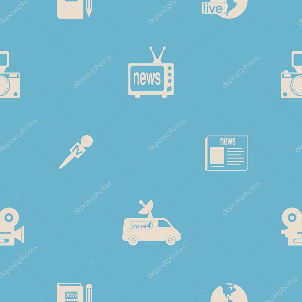 Seamless background with journalism icons Stock Vector Image by