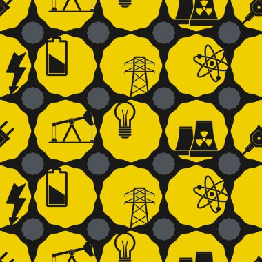 Enerji ve güç simgeleri ile sorunsuz arka plan