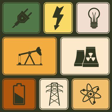 Enerji ve güç simgeleri ile sorunsuz arka plan