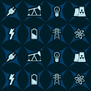 Enerji ve güç simgeleri ile sorunsuz arka plan