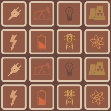 Enerji ve güç simgeleri ile sorunsuz arka plan