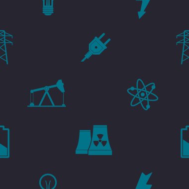 Enerji ve güç simgeleri ile sorunsuz arka plan