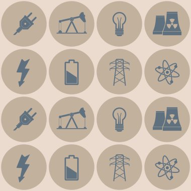 Enerji ve güç simgeleri ile sorunsuz arka plan