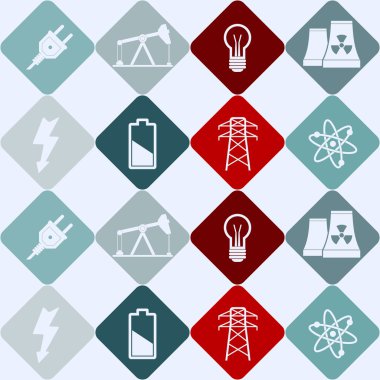 Enerji ve güç simgeleri ile sorunsuz arka plan