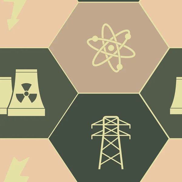 Bezešvé pozadí s energií a moc ikon — Stockový vektor