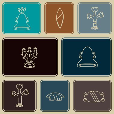 Sorunsuz imkanı arka plan ile Amerika yerlileri emanetler dingbats karakterler