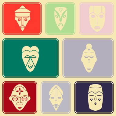 Afrika ritüel maskeleri ile sorunsuz arka plan