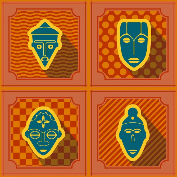 Fond sans couture avec des masques rituels africains — Image vectorielle