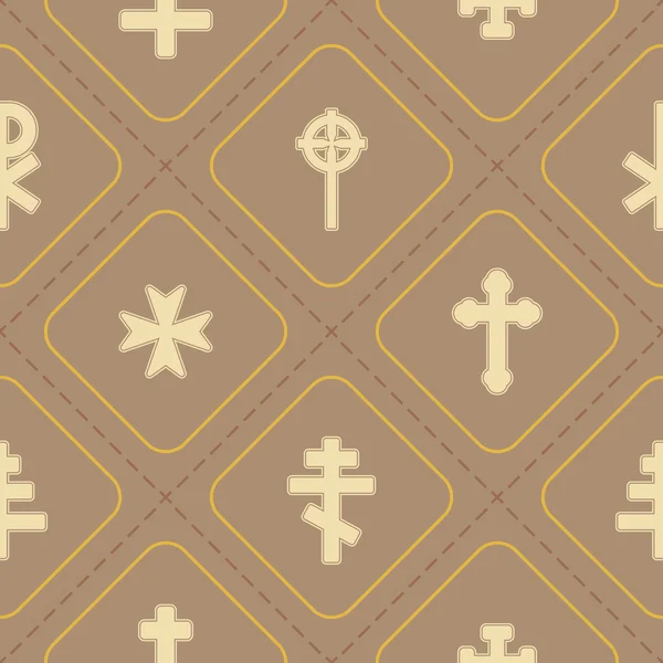 无缝背景与不同的十字架 — 图库矢量图片